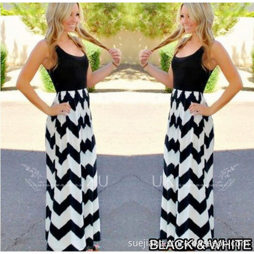 Sleeveless long maxi bohemian womens summer beach dresses